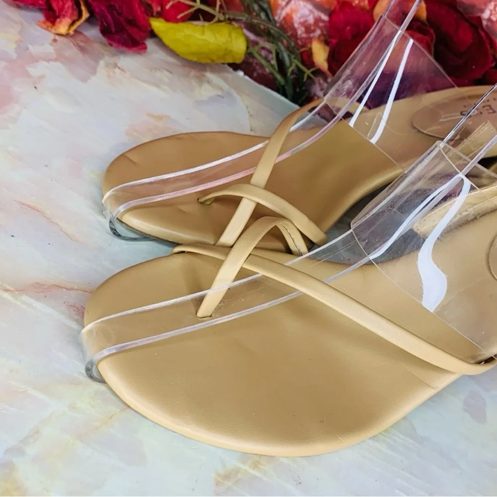 Guess Tan Heeled Slide Kayce Sandals